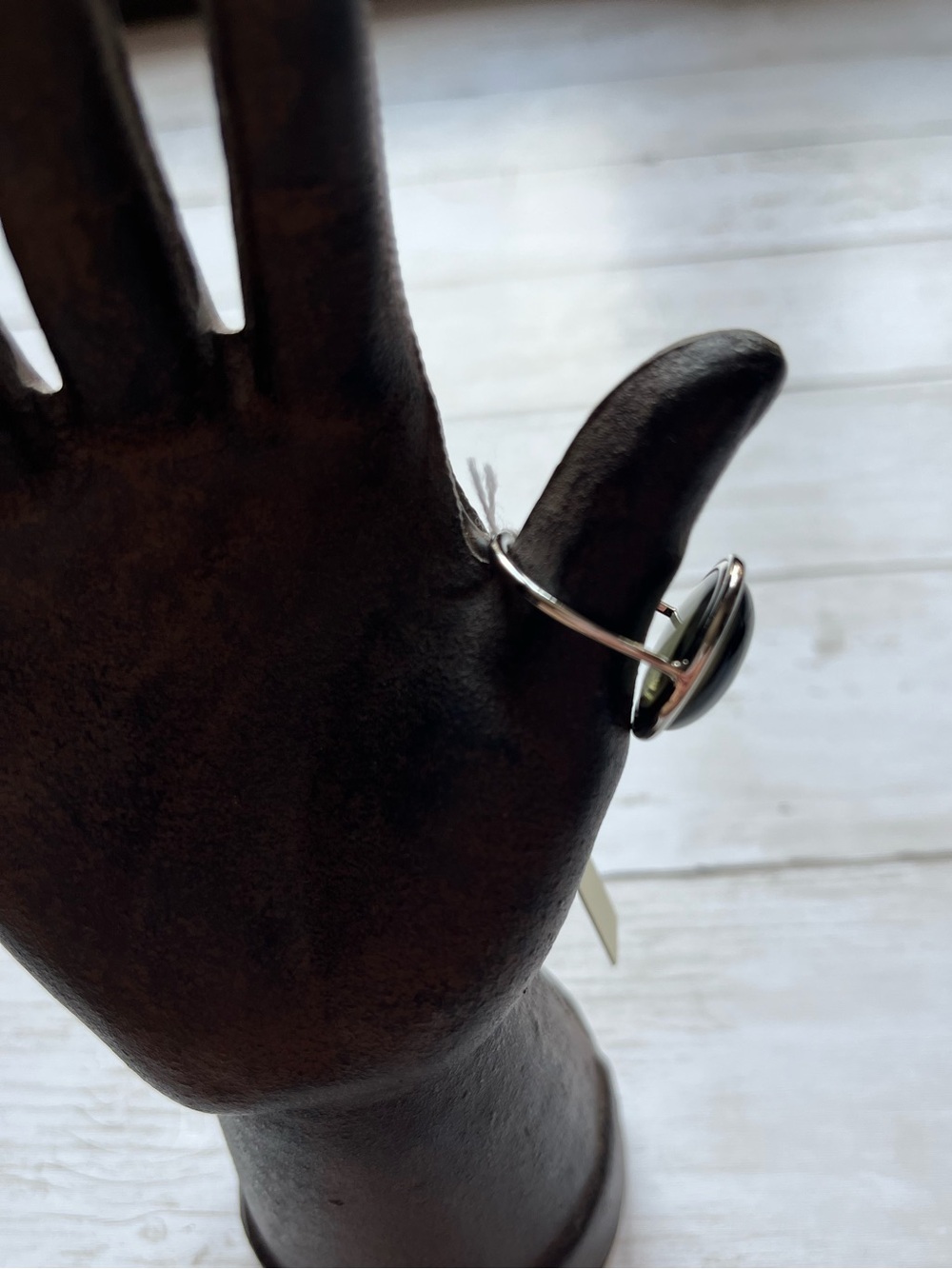Calvin Klein silver Ring With Smokey Grey Stone Size 8.5 - Picture 5 of 12